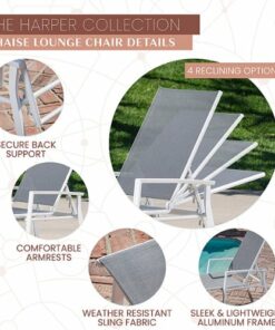 Mod Furniture - Harper Sling Chaise - White/Gray