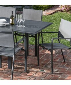 Hanover - Dawson 11-Piece Dining Set with 10 Sling Chairs and an Expandable 40" x 118" Table - Gray/Gray