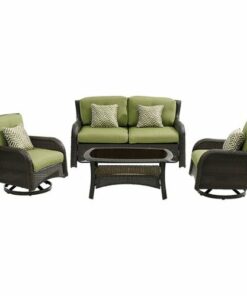 Hanover - Strathmere 4-Piece Lounge Set - Brown/Green 0