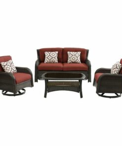 Hanover - Strathmere 4-Piece Lounge Set - Brown/Red 1