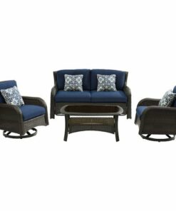 Hanover - Strathmere 4-Piece Lounge Set - Brown/Navy 1