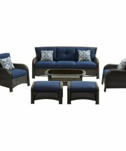 Hanover - Strathmere 6-Piece Lounge Set - Brown/Navy