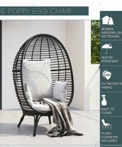 Mod Furniture - Poppy Stationary Egg Chair - Grey/Grey