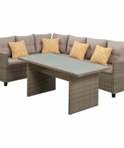 Mod Furniture - Amelia 3-Piece Sectional Deep Seating Set with Chow Table - Grey