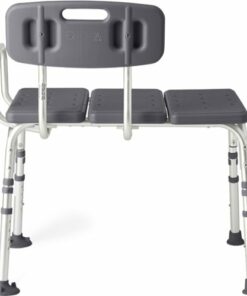 Medline - Tub Transfer Bench With Microban Antimicrobial Protection, for Use as A Shower Bench or Bath Seat - Gray