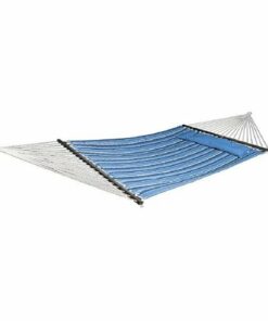 Bliss - Reversible Quilted Hammock with Pillow - Blue Stripe