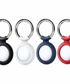 SaharaCase - Silicone Case for Apple AirTag (4-Pack) - Black/White/Red/Blue