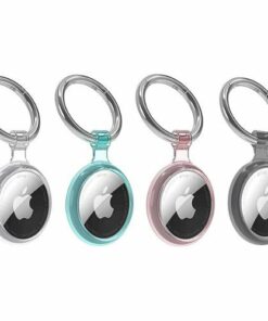 SaharaCase - Hybrid Flex Case for Apple AirTag (4-Pack) - Black/White/Blue/Red