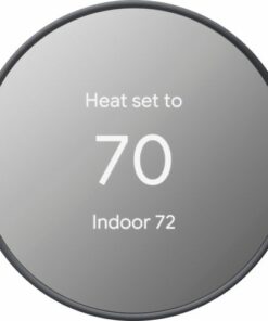 Google - Geek Squad Certified Refurbished Nest Smart Programmable Wi-Fi Thermostat - Charcoal