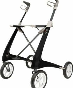 byAcre - Carbon Ultralight Regular Rollator, 16.5" Seat Width, Supports up to 285lbs - Black Frame
