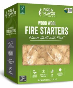 Fire & Flavor - Wood Wool Fire Starters, 24 Pieces - Brown