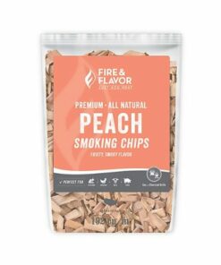 Fire & Flavor - Premium All Natural Peach Smoking Wood Chips, 2 Pounds - Brown