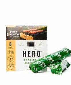 Fire & Flavor - Charcoal Briquets, 8 Sleeves, 96 Briquets - Black