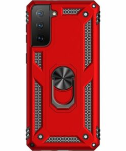 SaharaCase - Military Kickstand Series Case for Samsung Galaxy S21 FE 5G - Red