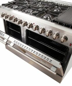 Forno Appliances - Galiano 6.58 Cu. Ft. Freestanding Dual Fuel Electric Range with Convection Oven - Silver
