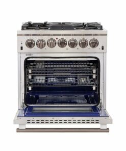 Forno Appliances - Capriasca 4.32 Cu. Ft. Freestanding Dual Fuel Electric Range with Convection Oven - Silver