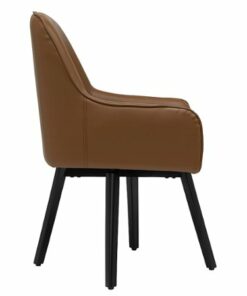 Studio Designs - Spire Luxe Swivel Office Chair- Caramel - Caramel Brown Blended Leather / Black Metal Legs