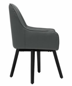 Studio Designs - Spire Luxe Swivel Office Chair-Grey - Smoke Grey Blended Leather / Black Metal Legs