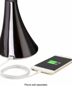 OttLite - Swerve LED Desk Lamp with USB Charging - Black