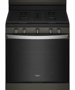 Whirlpool - 5.0 Cu. Ft. Gas Burner Range with Air Fry for Frozen Foods - Black Stainless Steel