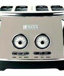 Haden - Dorset 4-Slice Toaster with Browning Control, Cancel, Reheat and Defrost Settings - Putty