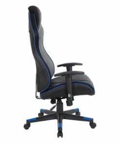 OSP Home Furnishings - BOA II Gaming Chair in Bonded Leather with Accents - Black and Blue