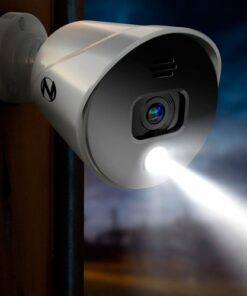 Night Owl - 8-Channel, 8-Camera Indoor/Outdoor Wired 1080p HD 1TB DVR Spotlight Cameras - White