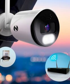 Night Owl - 10 Channel Bluetooth Wi-Fi NVR with 4 Wi-Fi IP 4K HD 2-Way Audio Cameras and 1TB Hard Drive - White