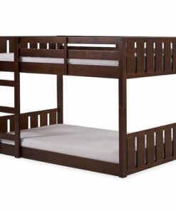 Walker Edison - Contemporary Twin over Twin Stackable Solid Wood Bunk Bed - Walnut