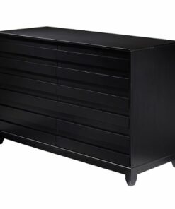 Walker Edison - 60” Contemporary 6 Grooved Drawer Wood Dresser - Black