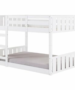 Walker Edison - Contemporary Twin over Twin Stackable Solid Wood Bunk Bed - White