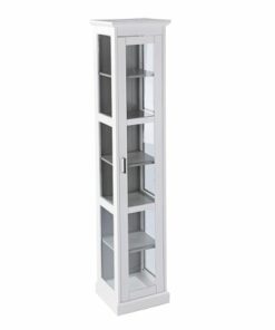 SEI Furniture - SEI Balterley Tall Curio w/ Glass Door - White - White and cool gray finish