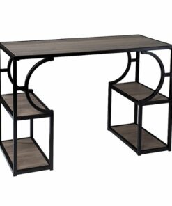 SEI Furniture - Tyberton Writing Desk w/ Storage - Natural and black finish