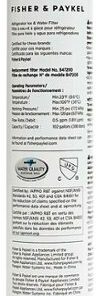 Fisher & Paykel - Water Filter Replacement for Models RF203, RS36, RF170, RF201, RF135, RS1884, RS2484, RS3084 - White