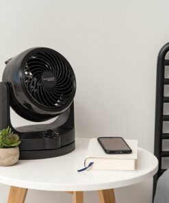 Woozoo - Oscillating Air Circulator Table Fan - 3 Speed - Small Room 157 ft² - Black