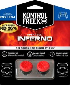 KontrolFreek - FPS Freek Inferno 4 Prong Performance Thumbsticks for PS5 and PS4 - Red
