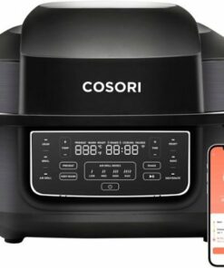 Cosori - Aeroblaze Smart Indoor 8-in-1 Grill with 6-qt Air Grill, Crisp, Dehydrate, Broil, Roast, Bake - Black