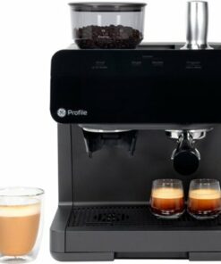 GE Profile - Semi-Automatic Espresso Machine with 15 bars of pressure, Milk Frother, and Built-In Wi-Fi - Black