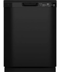 GE - Front Control Built-In Dishwasher, 52 dBA - Black