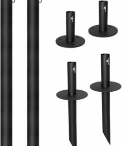 Excello Global Products - Bistro String Light Pole - 2 Pack - Extends to 10 Feet - Universal Mounting Options