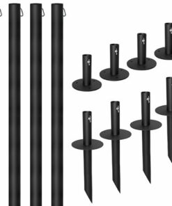 Excello Global Products - Bistro String Light Poles - 4 Pack - Extends to 10 Feet - Universal Mounting Options