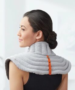 Sharper Image - Heated Neck and Shoulder Aromatherapy Wrap, Lavender Scented Hot/Cold - Gray