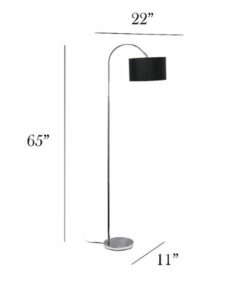 Simple Designs - Arched Brushed Nickel Floor Lamp - Brushed Nickel base/Black shade