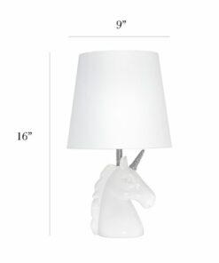 Simple Designs - Unicorn Table Lamp - Sparkling Silver and White