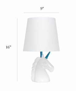 Simple Designs - Unicorn Table Lamp - Sparkling Blue and White