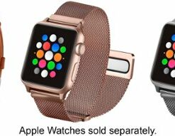 Platinum™ - Leather & Metal Mesh Bands for Apple Watch 38mm, 40mm, 41mm and Apple Watch Series 8 41mm (3-Pack) - Copper Leather, Silver Mesh & Gold Mesh
