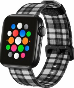 Modal™ - Nylon Watch Band for Apple Watch 38mm, 40mm, 41mm, and Apple Watch Series 8 41mm - Gray Plaid