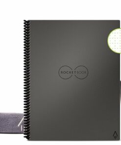 Rocketbook - Core Smart Reusable Notebook Dot-Grid 8.5" x 11" - Deep Space Gray