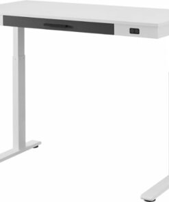 Insignia™ - Adjustable Powered 1-Drawer Standing Desk with Electronic Controls – 47.6" Wide - White