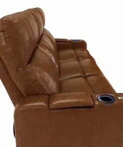 RowOne - Prestige 3-Chair Leather Power Recline Sofa - Brown
